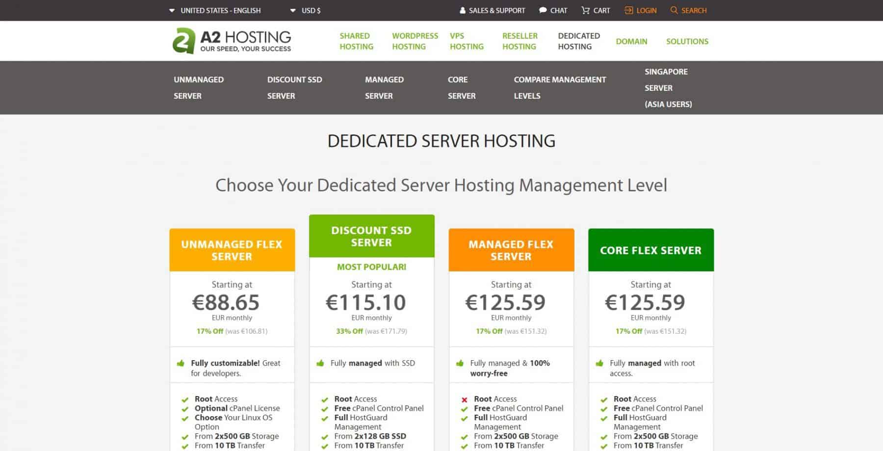 a2 hosting dedicated