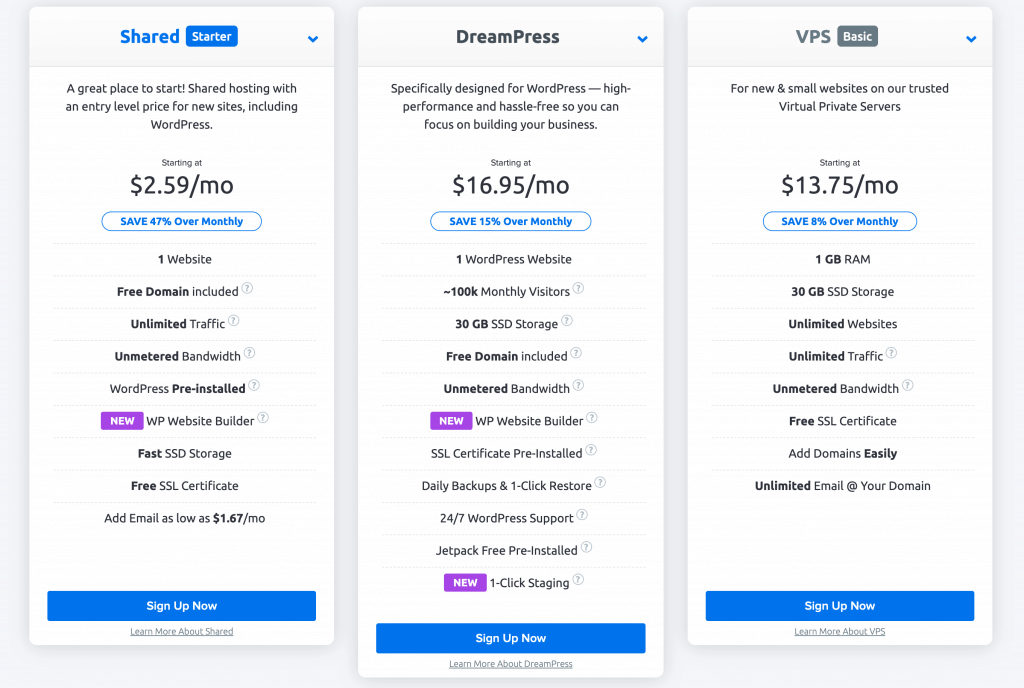 dreamhost plans pricing