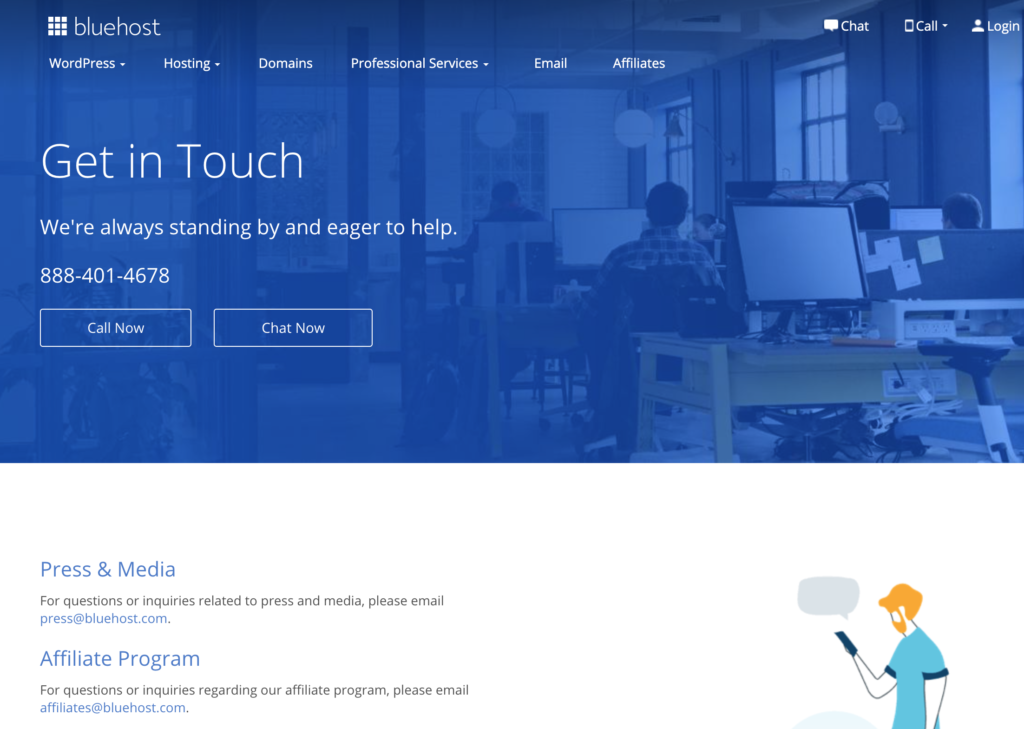 bluehost new support page